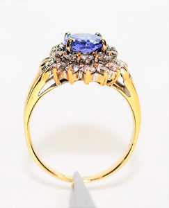 Certified Natural Tanzanite & Diamond Ring 14K Solid Gold 2.54tcw December Birthstone Ring Tanzanite Ring Cocktail Ring Fine Statement Ring