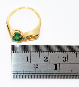 Natural Colombian Emerald & Diamond Ring 14K Solid Gold .85tcw Gemstone Ring Statement Ring May Birthstone Ring Vintage Ring Women's Ring Fine