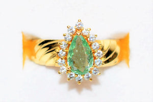 Natural Paraiba Tourmaline & Diamond Ring 18K Solid Gold 1.17tcw Gemstone Jewelry Women's Ring Diamond Halo Fine Jewellery Engagement Ring