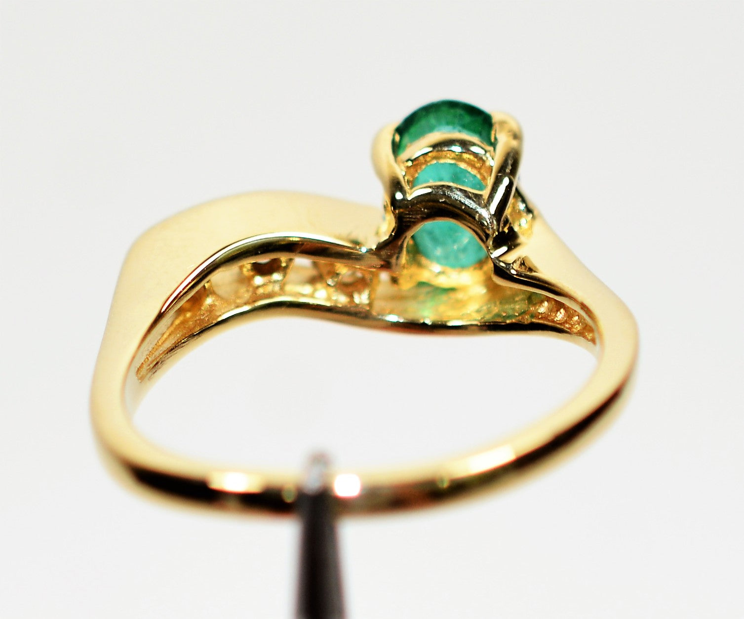 Natural Colombian Emerald & Diamond Ring 14K Solid Gold 1tcw Gemstone Ring Statement Ring May Birthstone Ring Vintage Ring Women's Ring Fine