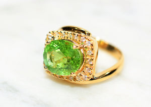Natural Paraiba Tourmaline & Diamond Ring 18K Solid Gold 5.24tcw Gemstone Jewelry Statement Ring Cocktail Ring Fine Jewellery Birthstone