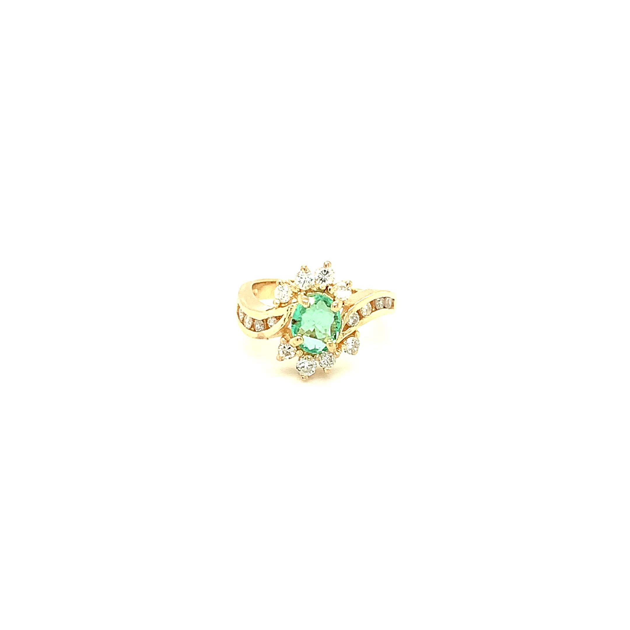 Natural Paraiba Tourmaline & Diamond Ring 14K Solid Gold 1.31tcw Fine Gemstone Women's Ring Estate Jewelry Cluster Statement Ring