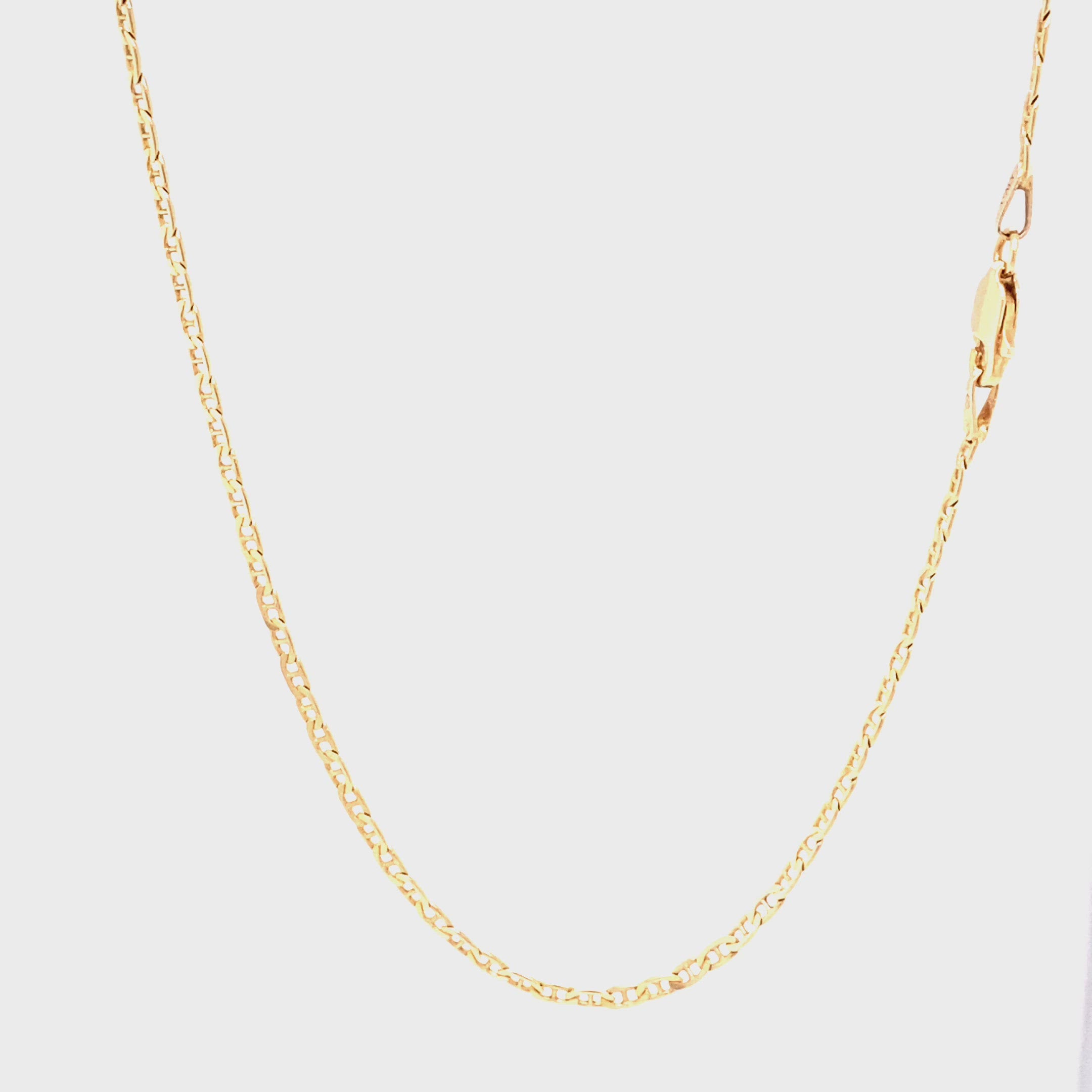 14K Solid Gold Mariner Chain Necklace 18" 3.3g 1.75mm Chain Gold Chain Vintage Jewelry Unisex Estate Jewelry Fine Jewelry Fine Jewellery