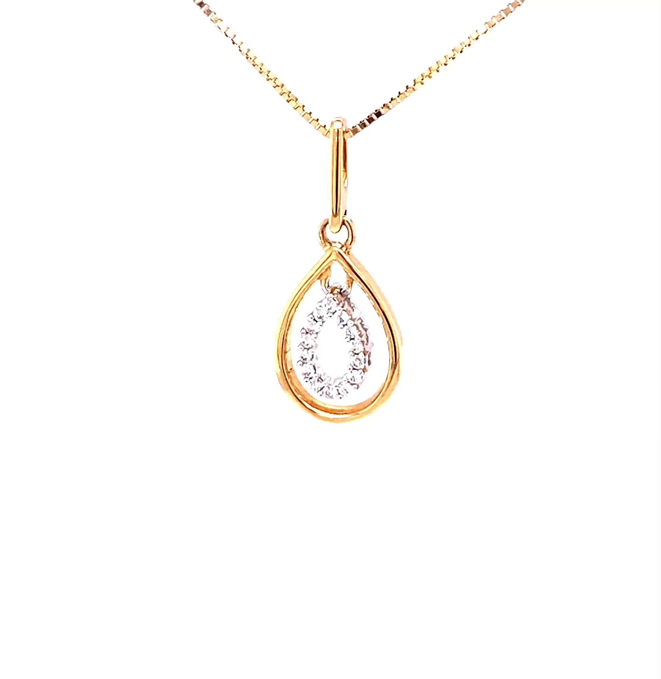 Natural Diamond Necklace 14K Solid Gold .14tcw Pave Pendant Necklace Statement Necklace Diamond Pendant Estate Jewelry Fine Women's Necklace