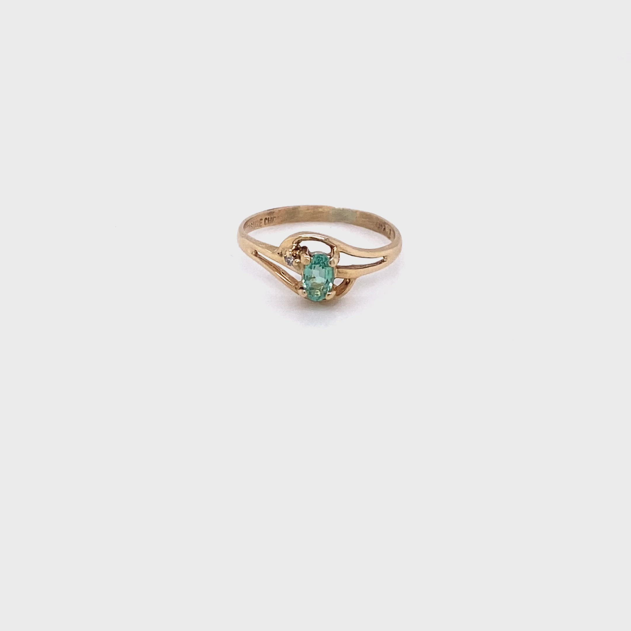 Natural Paraiba Tourmaline & Diamond Ring 14K Solid Gold Statement Ring .26tcw Gemstone Women's Fine Jewelry Estate Jewelry Jewellery