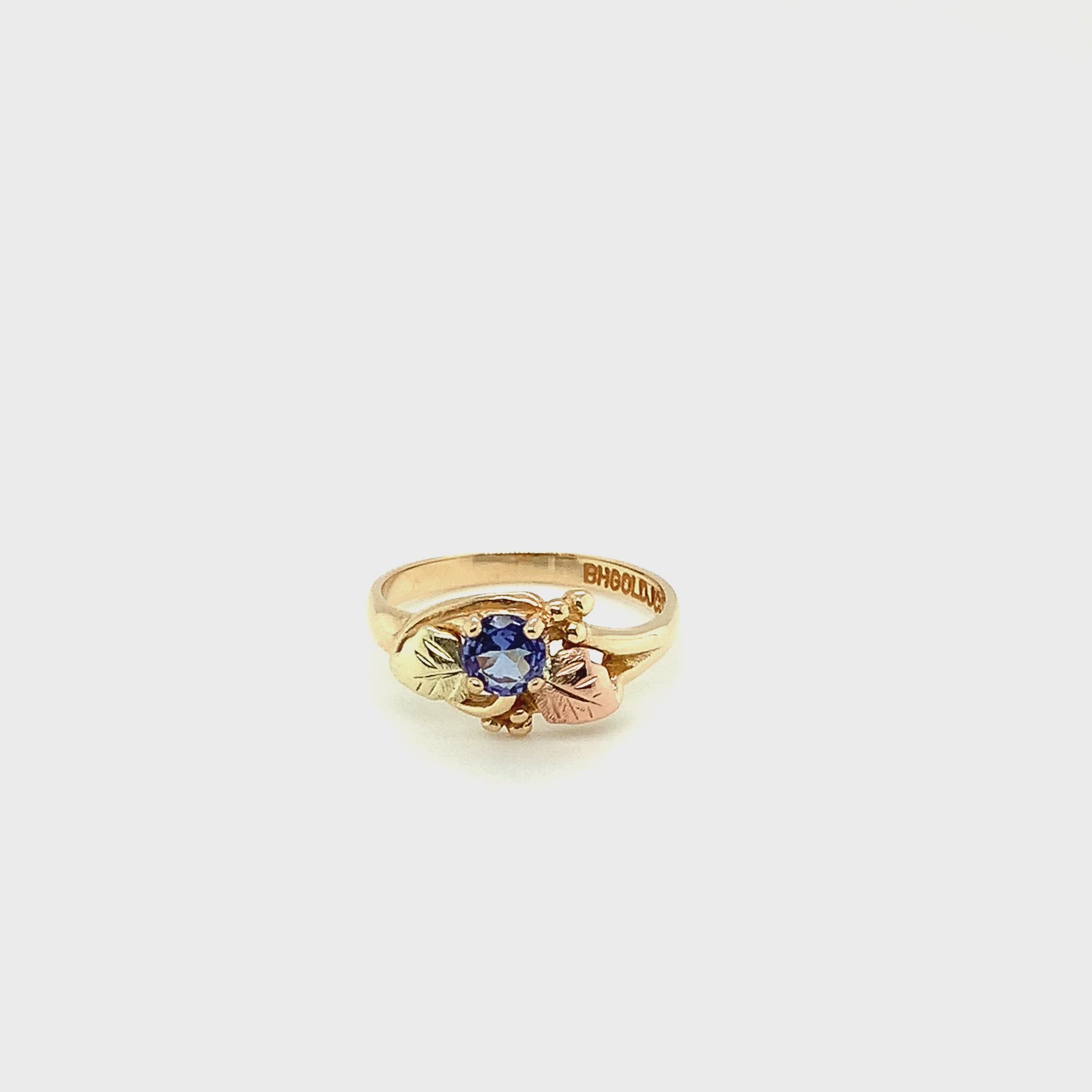 Natural Tanzanite Ring 10K Solid Gold .36ct Black Hills Gold Ring Solitaire Ring Statement Ring Vintage Ring Nature Rink Black Hills Dakota