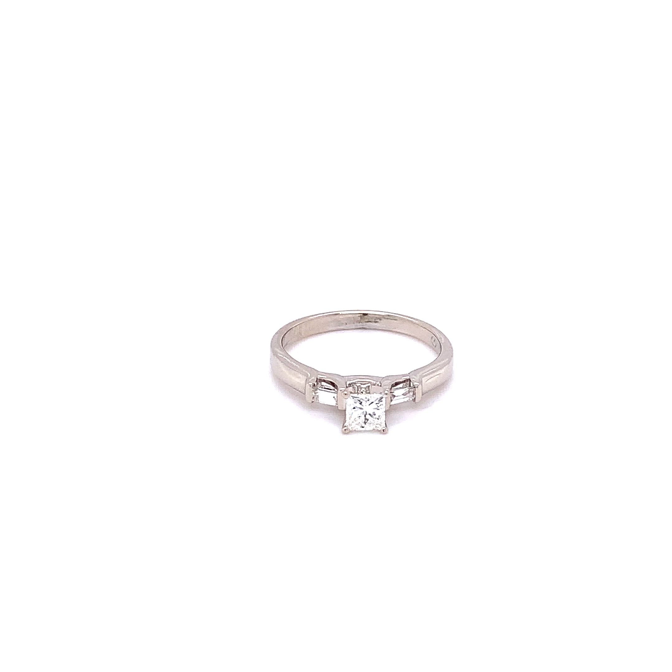 Natural Diamond Ring 14K Solid White Gold .64tcw Statement Ring Engagement Ring Wedding Ring Bridal Jewelry Ladies Ring Women's Ring Estate