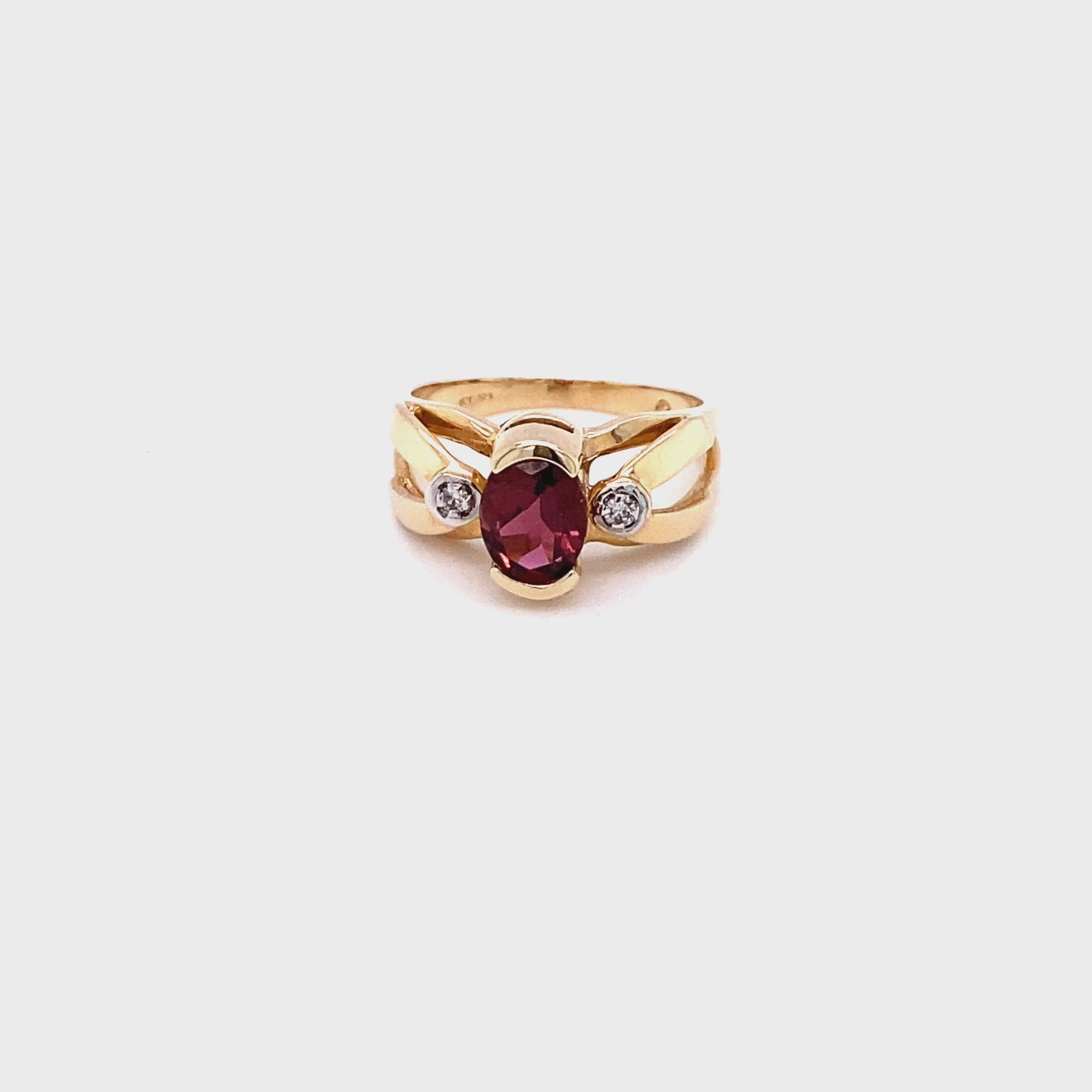 Natural Rubellite & Diamond Ring 14K Solid Gold 1.35tcw Pink Ring Engagement Ring Cocktail Ring Natural Tourmaline Ring Fine Statement Ring