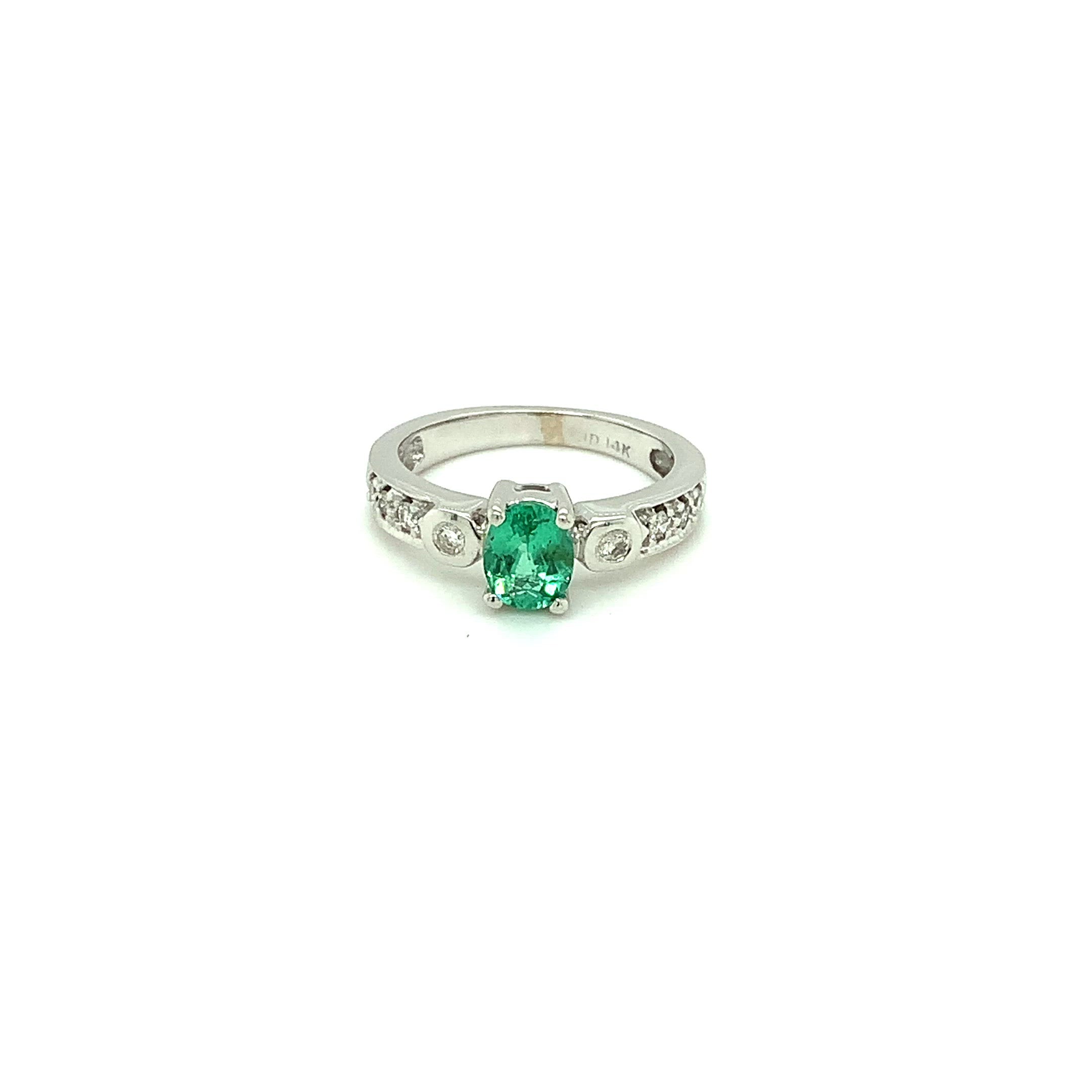 Natural Paraiba Tourmaline & Diamond Ring 14K White Gold 1.04tcw Gemstone Women's Ring Engagement Ring Promise Ring Statement Ring Estate