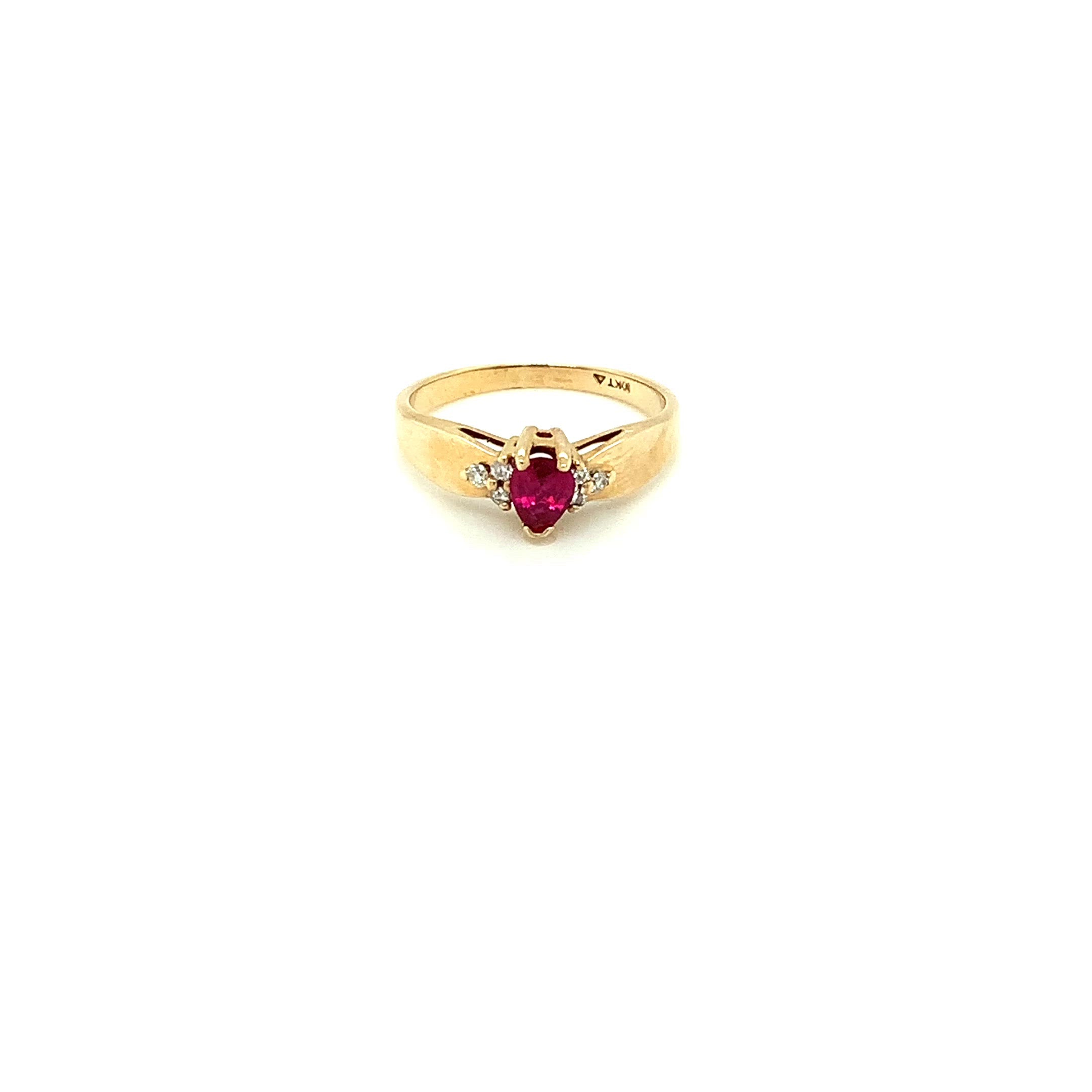 Certified Natural Ruby & Diamond Ring 10K Solid Gold .48tcw Gemstone Anniversary Estate Jewelry