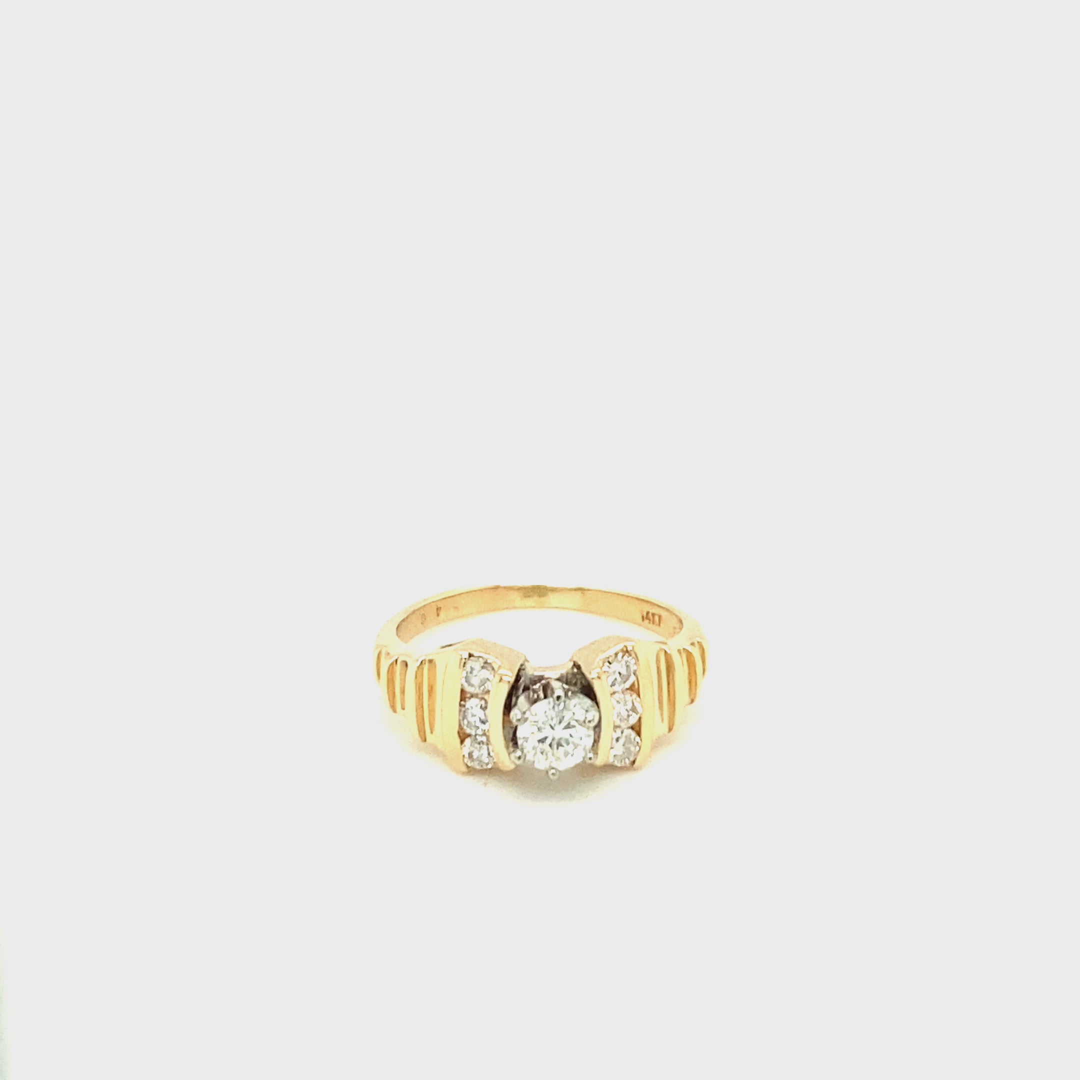 Natural Diamond Ring 14K Solid Gold .47tcw Engagement Ring Bridal Jewelry Anniversary Ring Birthstone Ring Statement Ring Estate Jewellery