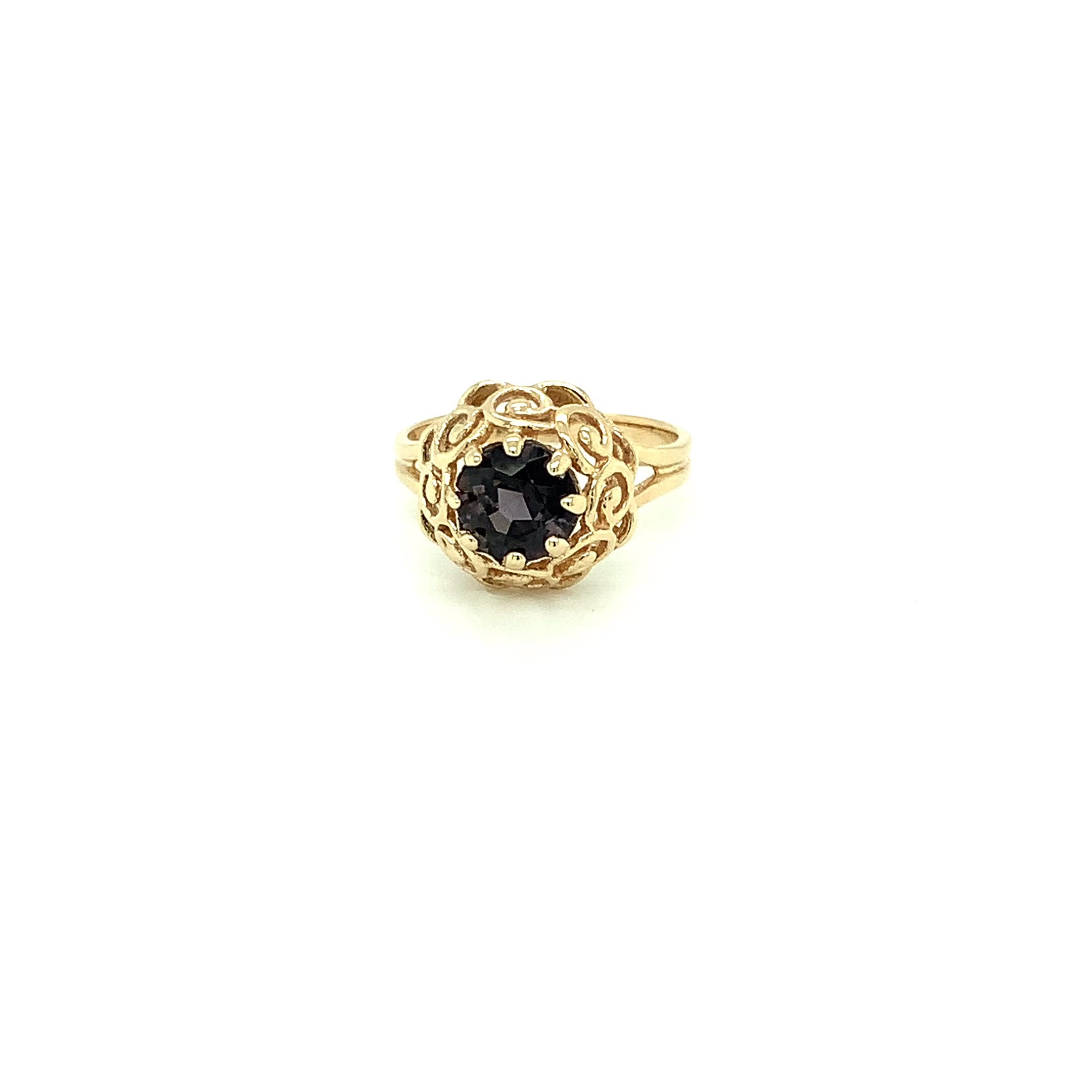 Natural Spinel Ring 10K Solid Gold 1.78ct Vintage Ring Purple Ring Solitaire Ring Gemstone Ring June Birthstone Ring Estate Cocktail Ring