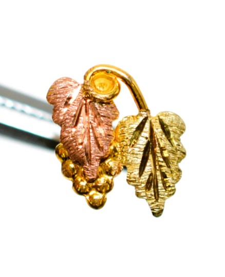 Black Hills Gold Earrings 10K Solid Gold Leaf Earrings Tri-Color Gold Earrings South Dakota Gold Stud Estate Earrings American USA Vintage