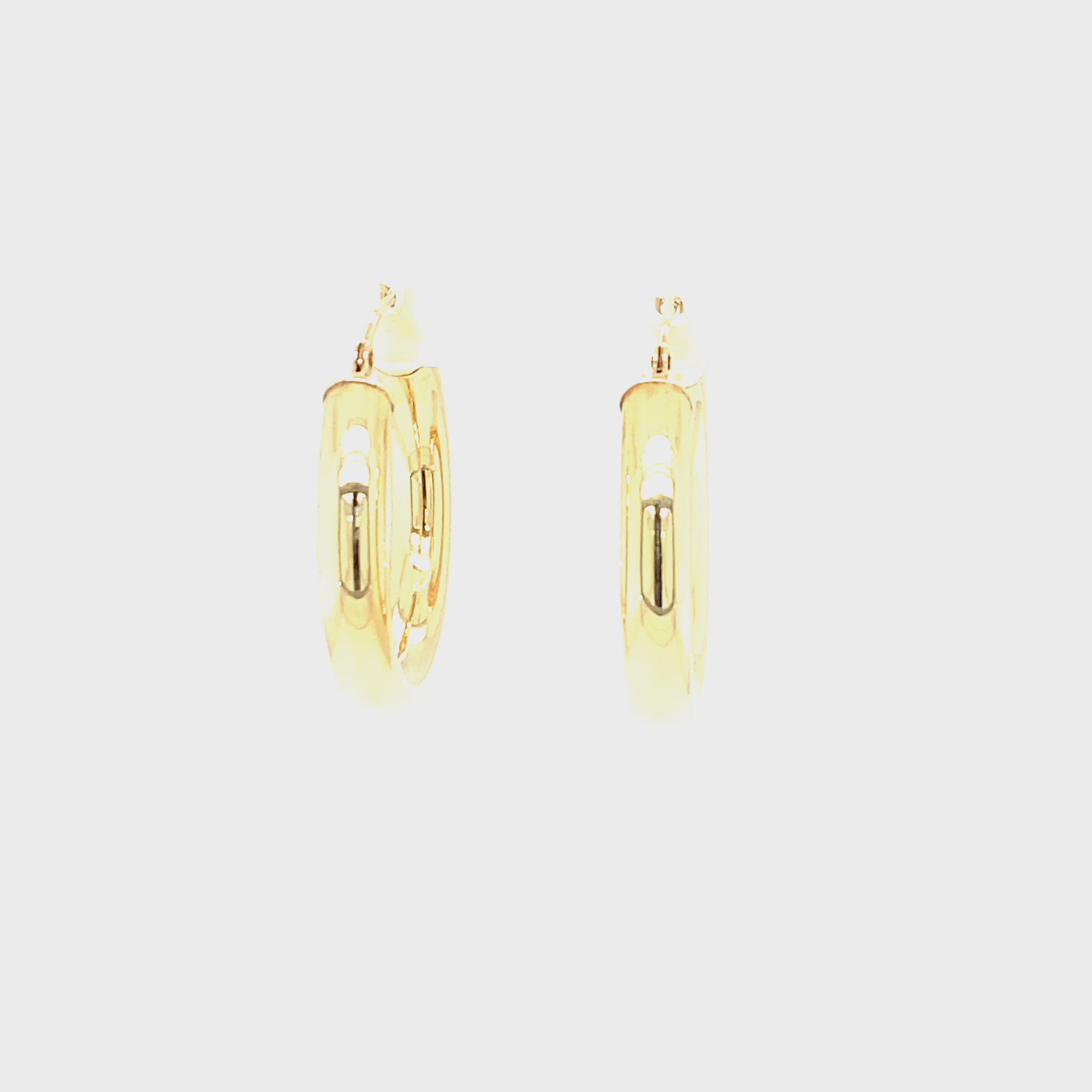 14K Solid Gold 4mm Hoop Earrings Gold Hoops Gold Earrings Shiny Hoops Polished Hoops Statement Earrings Vintage Earrings Estate Jewellery