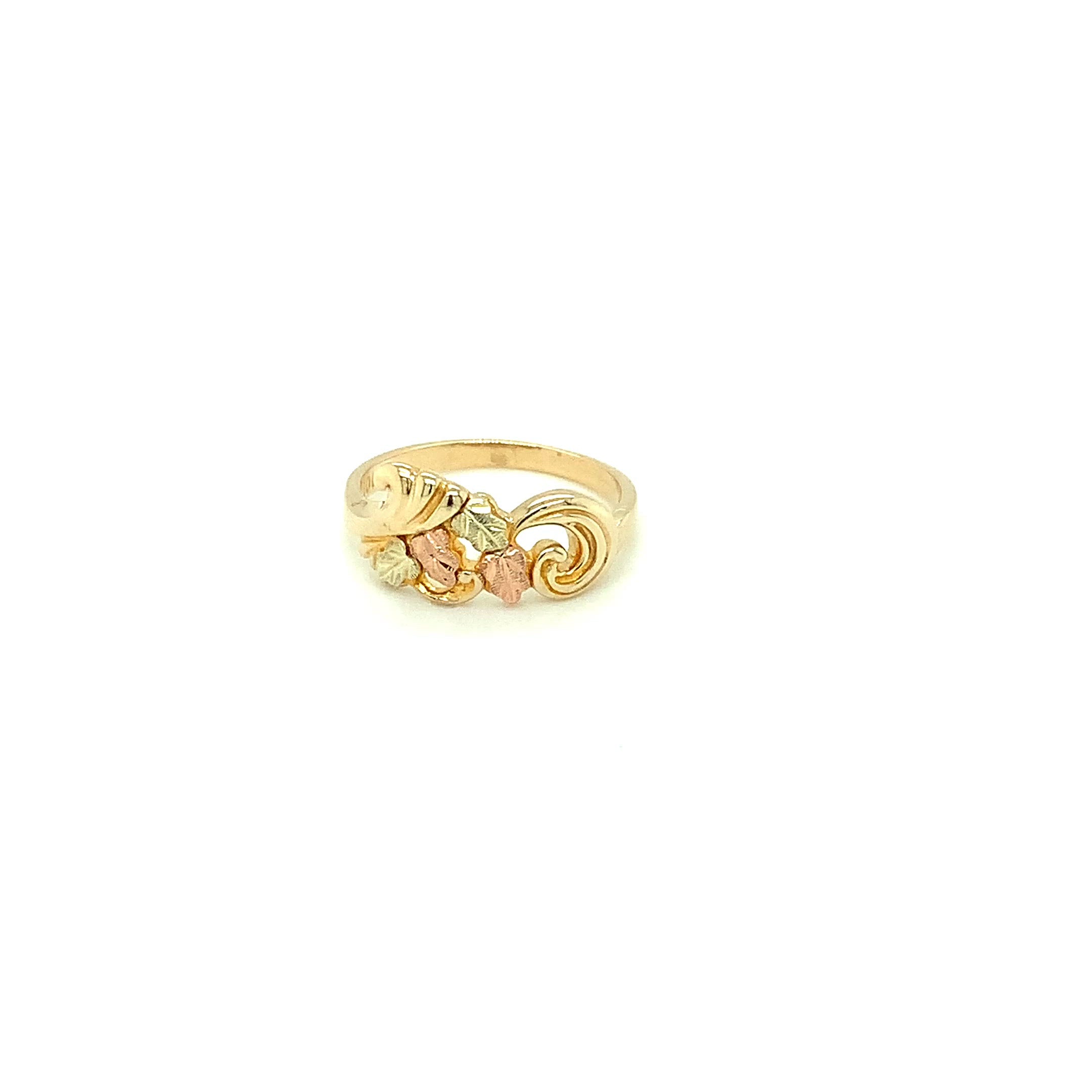 Black Hills Gold Ring 10K Solid Gold Band Leaf Ring Ladies Ring Stackable Ring Vine Ring Nature Ring Boho Ring Women's Ring USA Fine Jewelry