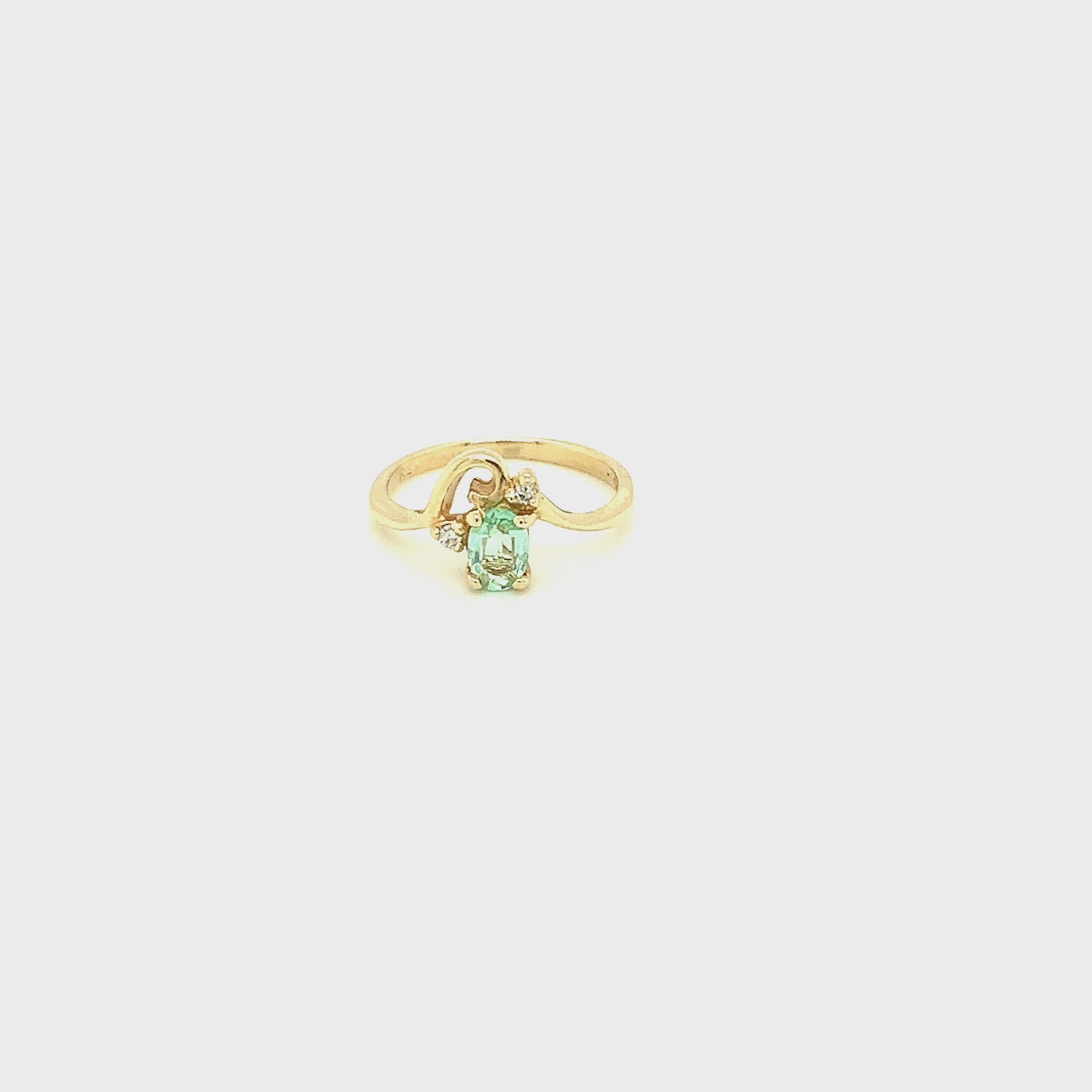 Natural Paraiba Tourmaline & Diamond Ring 14K Solid Gold .38tcw Gemstone Birthstone Ring Jewellery Estate Jewelry Women's Ring Fine Jewelry