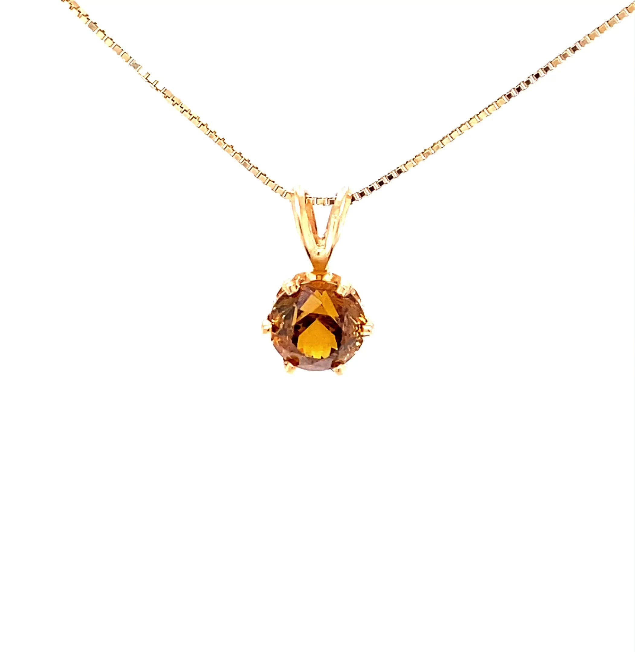 Natural Sphene Necklace 14K Solid Gold 2.38ct Titanite Necklace Pendant Necklace Gemstone Necklace Statement Necklace Solitaire Necklace
