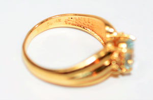 Natural Paraiba Tourmaline & Diamond Ring 14K Solid Gold 1.58tcw Rare Gemstone Women's Ring Diamond Halo Birthstone Ring Fine Estate Jewelry