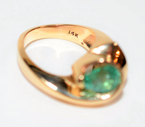 Natural Colombian Emerald Ring 14K Solid Gold 2.26ct Solitaire Ring Statement Ring Ladies Ring Women's Ring May Birthstone Ring Cocktail Ring