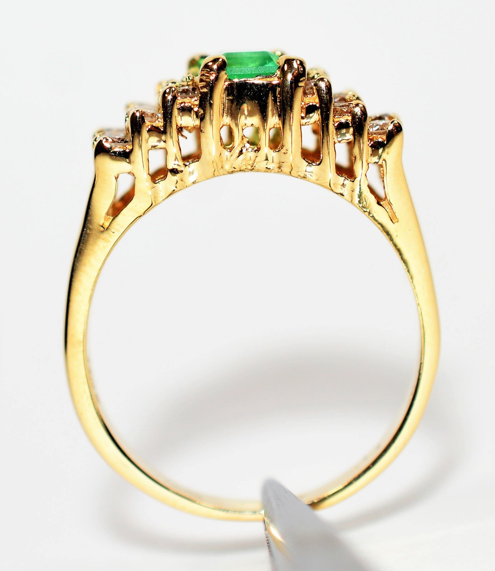 Natural Colombian Emerald & Diamond Ring 14K Solid Gold 1.41tcw Cluster Ring May Birthstone Ring Vintage Ring Gemstone Ring Ladies Ring Fine