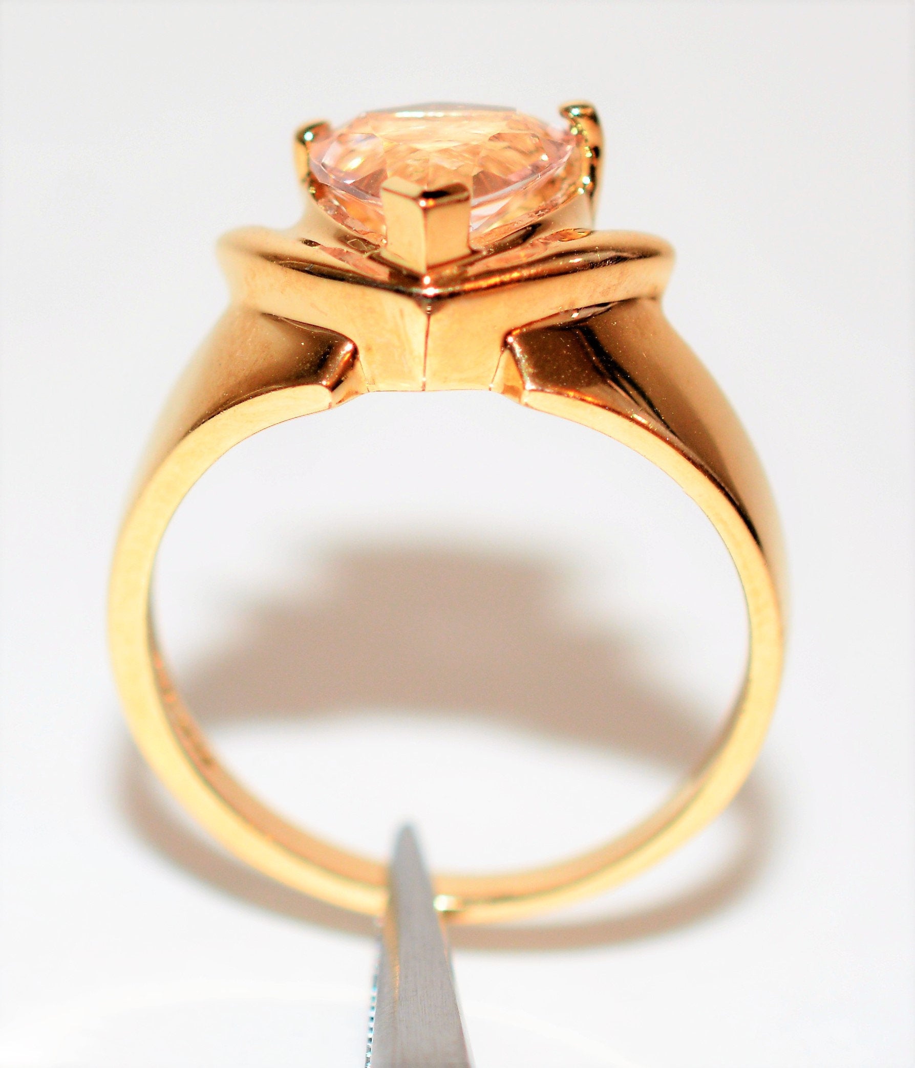 Natural Morganite Ring 10K Solid Gold 1.46ct Pink Ring Gemstone Ring Solitaire Ring Cocktail Ring Statement Ring Ladies Ring Women's Ring