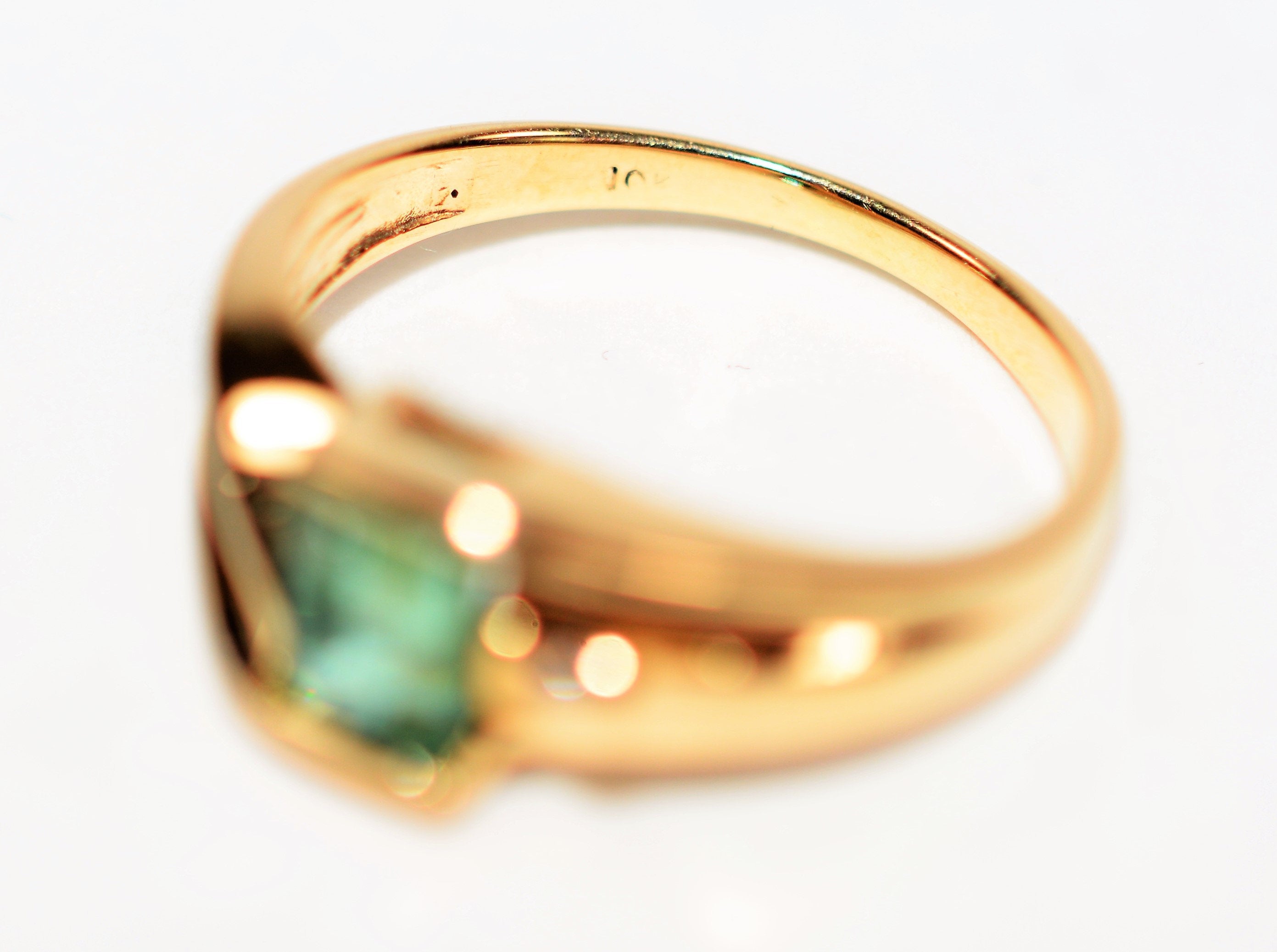 Natural Paraiba Tourmaline & Diamond Ring 10K Solid Gold .77tcw Gemstone  Fine Women's Ring Estate Jewelry Statement Ring Jewellery Vintage