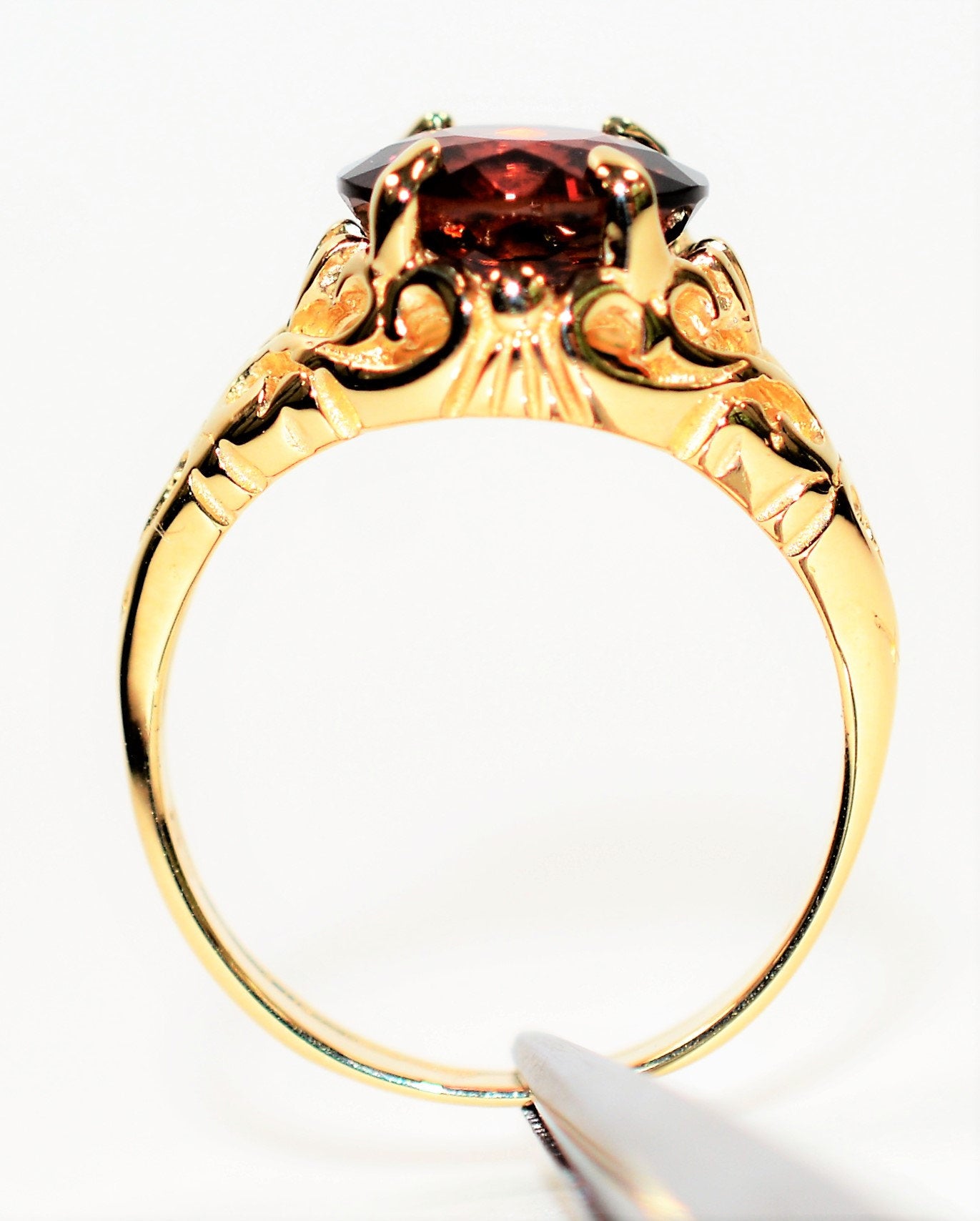 Natural Rubellite Ring 10K Solid Gold 3.84ct Pink Tourmaline Ring Solitaire Ring Statement Ring Gemstone Ring Birthstone Ring Antique Ring