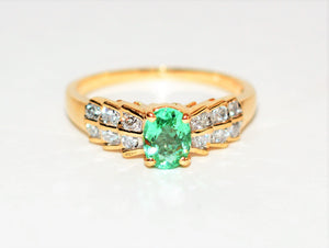 Natural Brazilian Paraiba Tourmaline & Diamond Ring 14K Solid Gold 1.13tcw Rare Gemstone Cluster Ring Statement Ring Women's Ring Fine Estate Jewelry