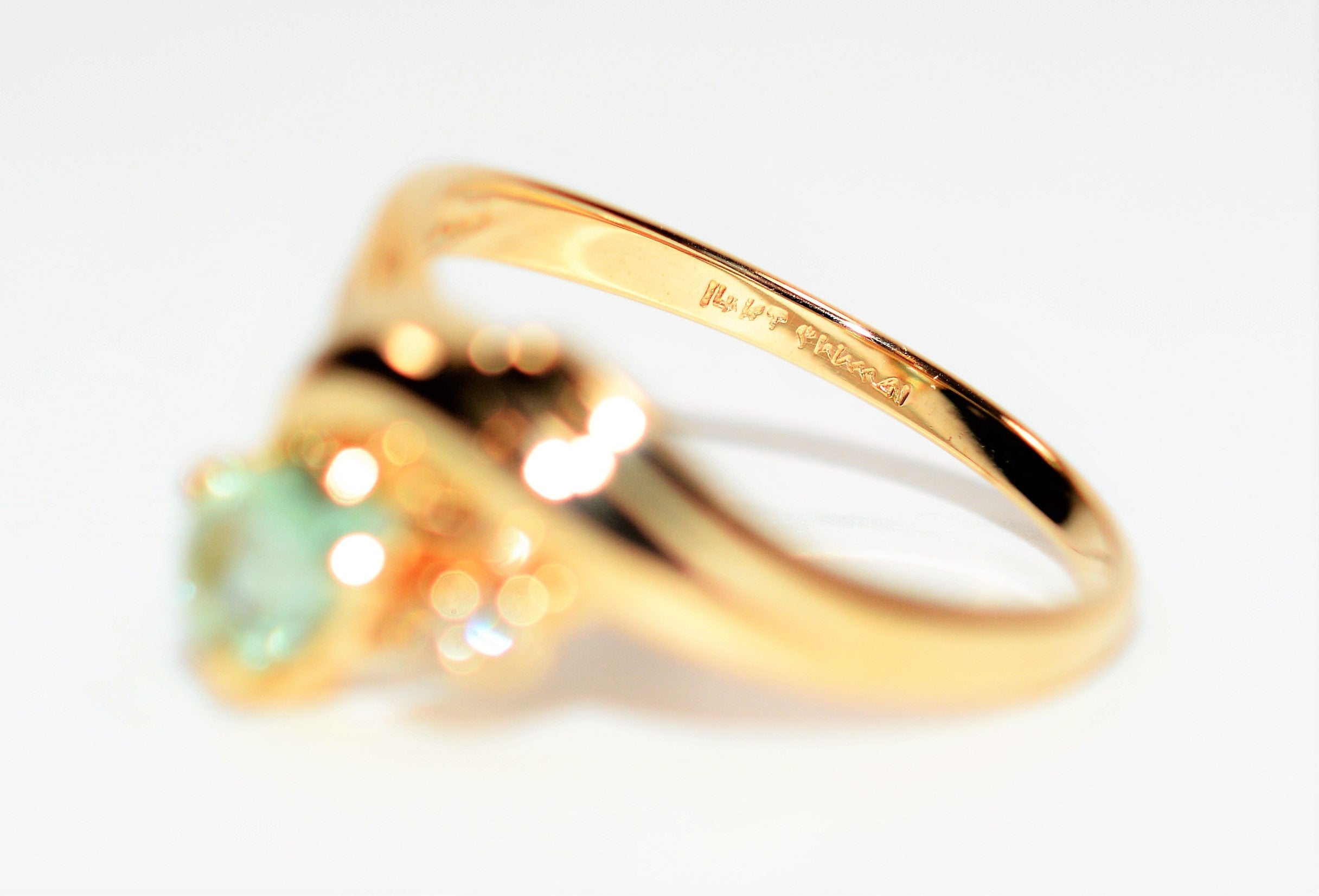 Natural Paraiba Tourmaline & Diamond Ring 14K Solid Gold .68tcw Birthstone Women's Ring Estate Jewelry Vintage Ring Gemstone Ring Jewellery