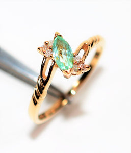 Natural Paraiba Tourmaline & Diamond Ring 14K Solid Gold .50tcw Birthstone Gemstone Jewelry Fine Jewellery Women’s Ring