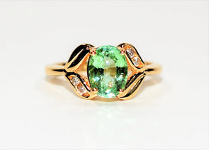 Natural Paraiba Tourmaline & Diamond Ring 10K Solid Gold 2.10tcw Women's Ring Gemstone Jewellery Birthstone Ring Statement Ring Fine Jewelry