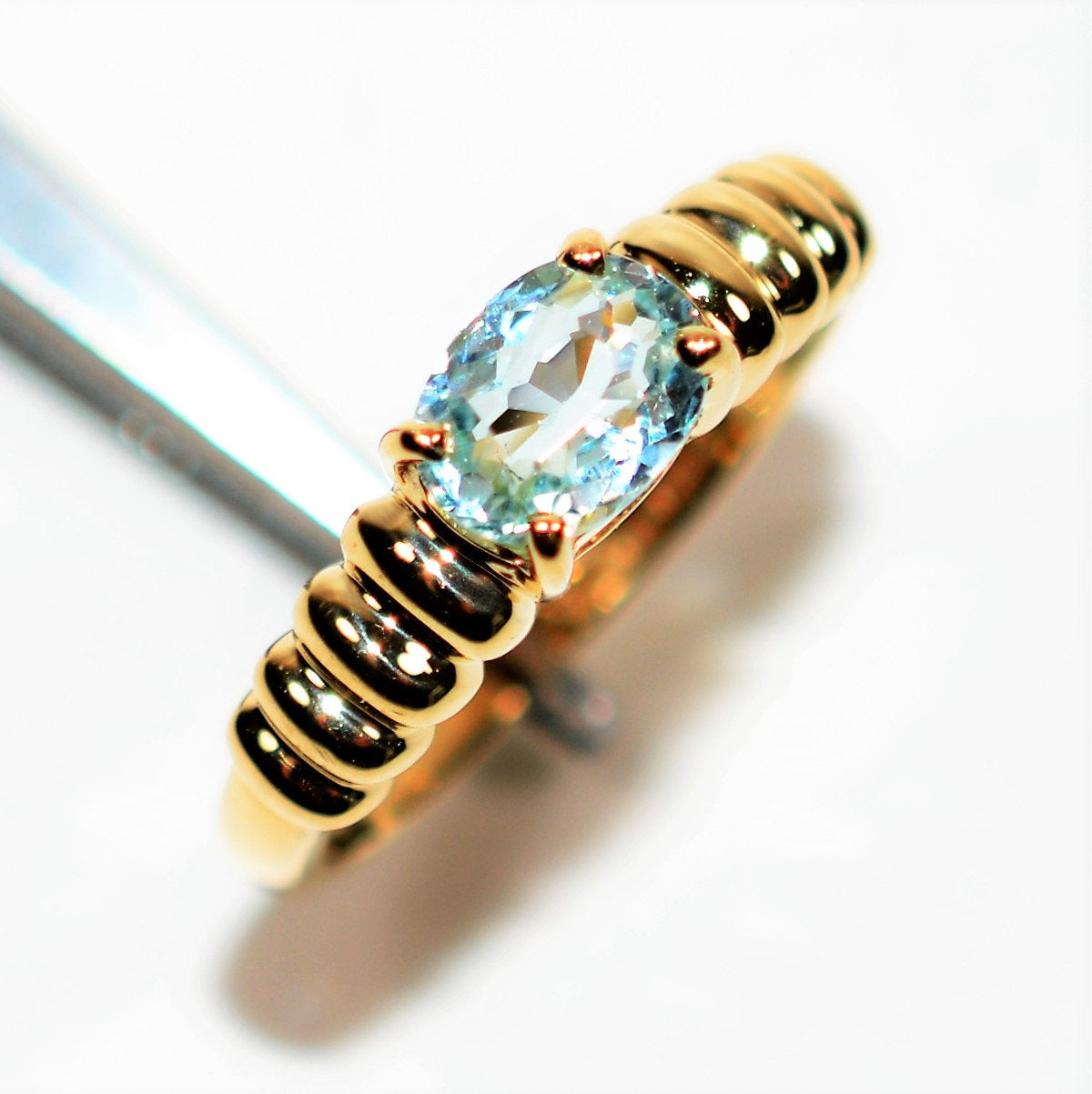 Natural Paraiba Tourmaline Ring 14K Solid Gold .74ct Solitaire Ring Women's Ring Stackable Ring Gemstone Ring Ladies Ring Fine Jewellery