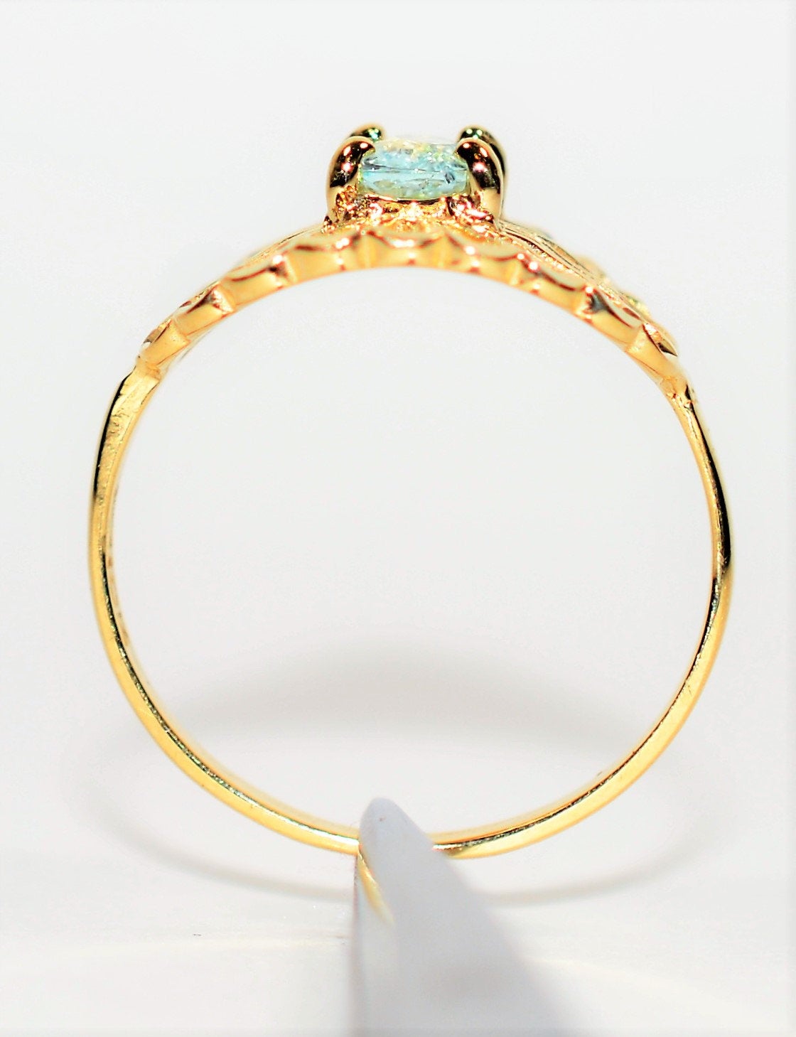 Natural Paraiba Tourmaline Ring 10K Solid Gold .38ct Solitaire Gemstone Saucer Ring Ballerina Ring Women's Ring Birthstone Jewelry Jewellery