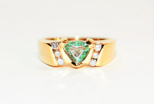 Natural Paraiba Tourmaline & Diamond Ring 14K Solid Gold 1.11tcw Men's Ring Gemstone Ring Statement Ring Birthstone Ring Fine Jewelry
