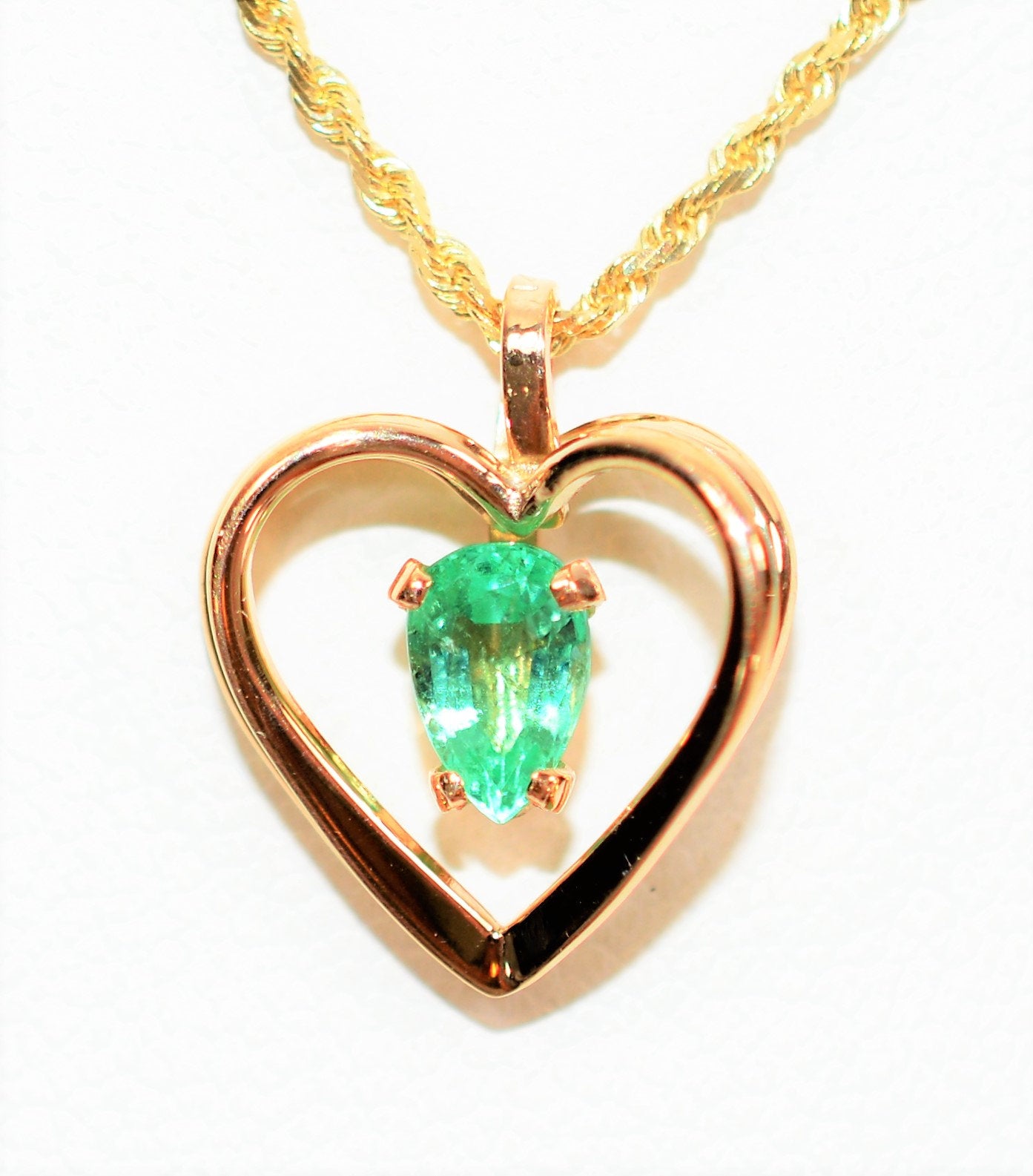 Natural Paraiba Tourmaline Necklace 14K Solid Gold .50ct Heart Necklace Solitaire Necklace Pendant Womens Necklace Green Necklace Birthstone