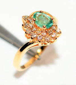 Natural Brazilian Paraiba Tourmaline & Diamond Ring 14K Solid Gold 1tcw Gemstone Ring Women's Ring Birthstone Ring Estate Jewellery Jewelry