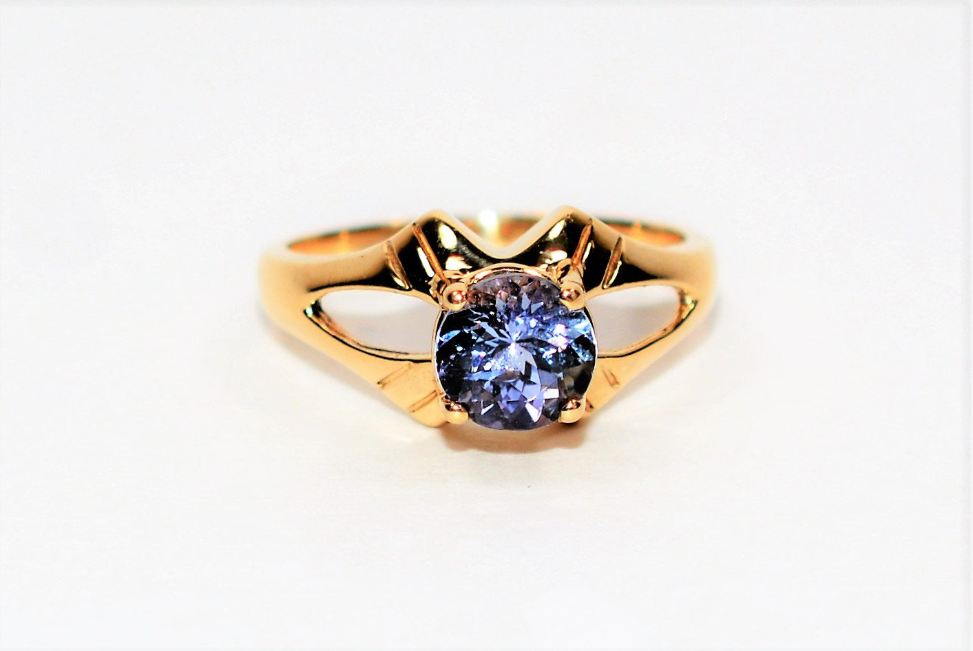 Natural Tanzanite Ring 10K Solid Gold 1.09ct Solitaire Ring Vintage Ring Estate Jewelry Women’s Ring Ladies Ring December Birthstone Ring