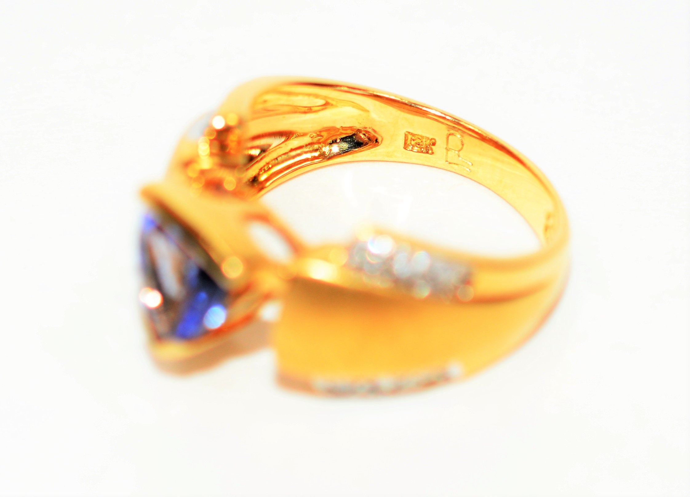 Natural Tanzanite & Diamond Ring 18K Solid Gold 1.23tcw Statement Ring Gemstone Ring December Birthstone Ring Cocktail Ring Tanzanite Ring