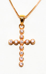 Natural Diamond Necklace 14K Solid Gold .44tcw Cross Pendant Faith Necklace Religious Pendant Fine Jewelry Pendant Necklace Jesus Necklace