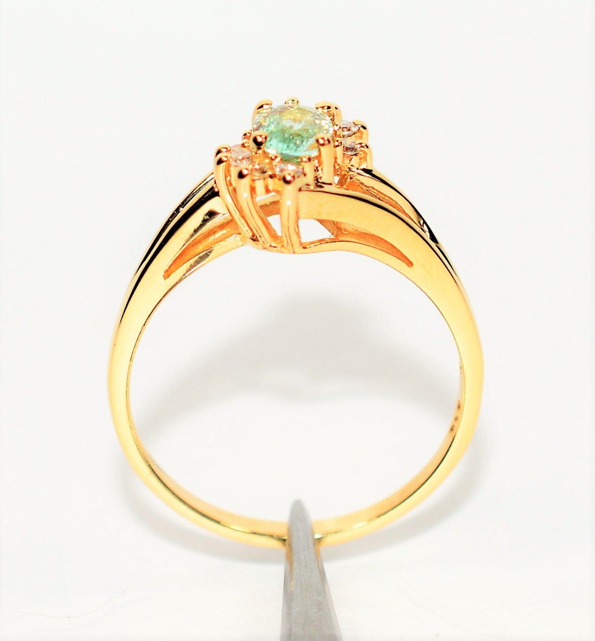 Natural Paraiba Tourmaline & Diamond Ring 14K Solid Gold .55tcw Cluster Fine Gemstone Ladies Ring Women’s Fine Jewelry Estate Jewellery