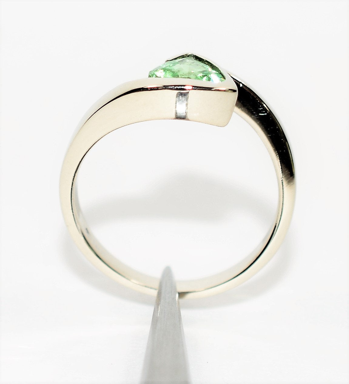 Certified Natural Tsavorite Garnet Ring 14K Solid White Gold 1.05ct Solitaire Ring Gemstone Ring Ladies Ring Women’s Ring January Birthstone