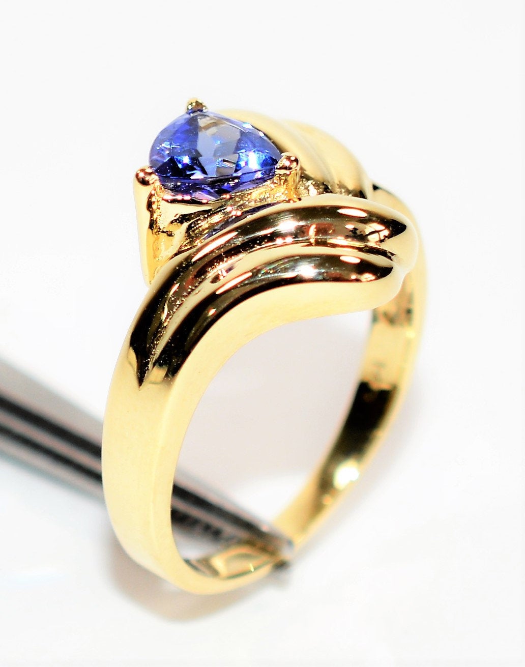 Natural Tanzanite Ring 14K Solid Gold .73ct Solitaire Ring Gemstone Ring Vintage Ring Estate Ring December Birthstone Ring Jewellery Jewelry