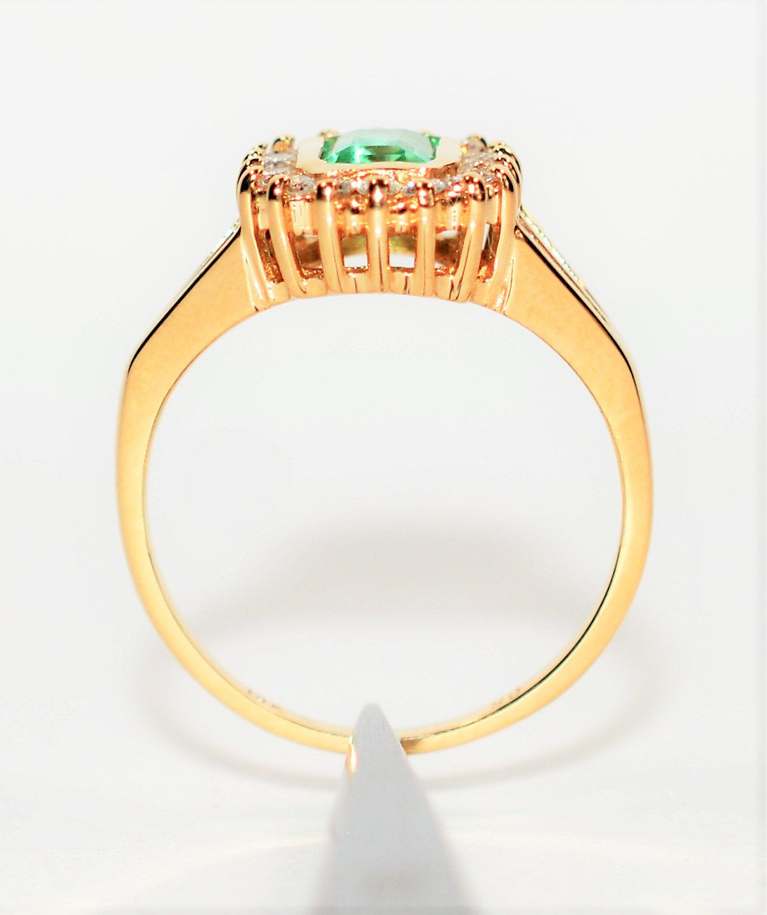 Natural Colombian Emerald & Diamond Ring 14K Solid Gold .82tcw Halo Ring Gemstone Ring May Birthstone Ring Emerald Ring Women's Ring Estate