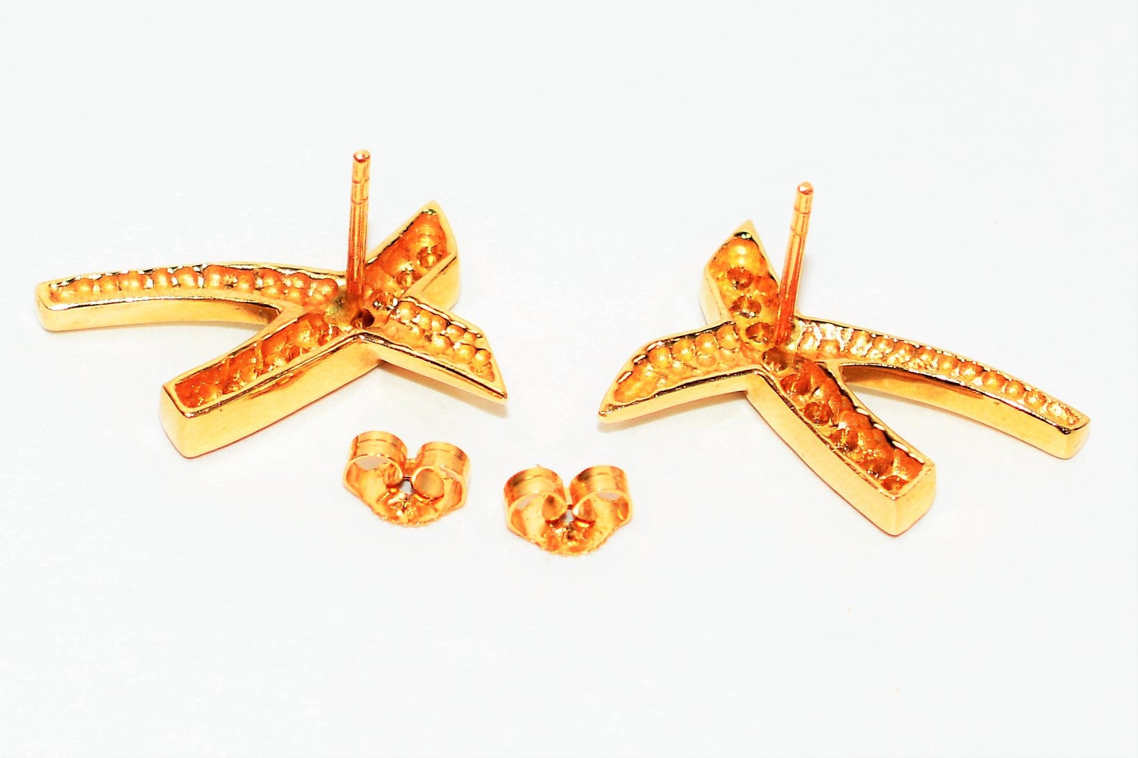 Natural Diamond Earrings 14K Solid Gold .36tcw Cluster Earrings Pave Earrings Letter X Stud Earrings Statement Earrings Cocktail Earrings