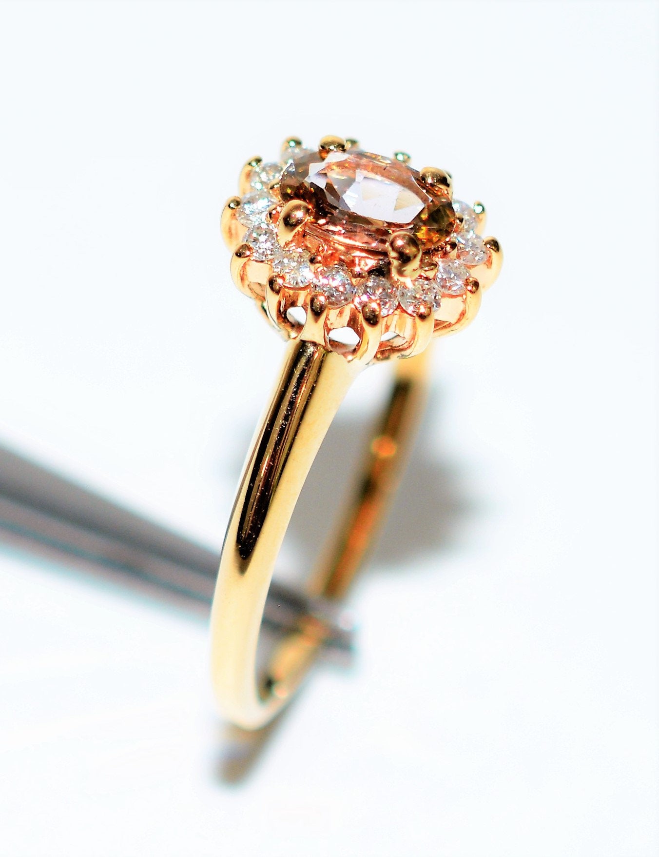 Natural Unheated Tanzanite & Diamond Ring 14K Solid Gold .65tcw Gemstone Ring Engagement Ring Diamond Halo Ring Vintage Ring Fashion Ring